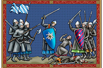 draw medieval illustration, art, miniatures