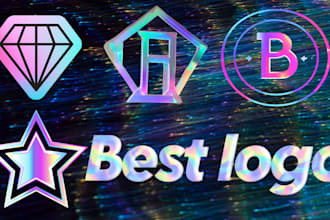 create professional, modern and holographic logo design