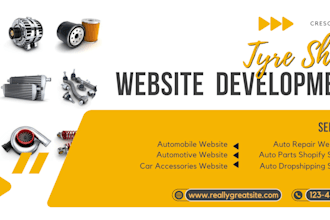 design a dynamic tyre, auto part store or automobile, car accessories website