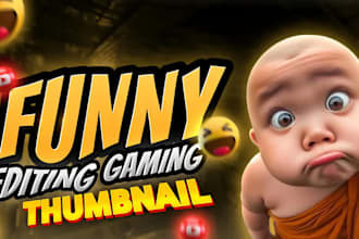 do funny gaming video editing for youtube with thumbnail and tiktok shorts