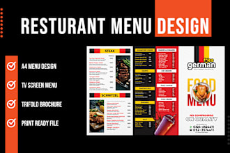 design food flyer, restaurant menu design or poster