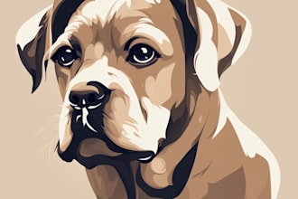 do vector illustration dog cat animal pet cartoon portrait
