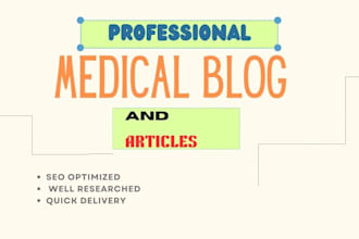 research and write medical blogs or articles