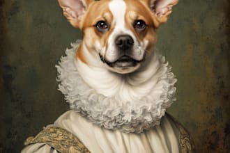 illustrat dog cat animal pet cartoon portrait