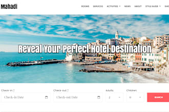build responsive vacation website, hotel and airbnb with booking system