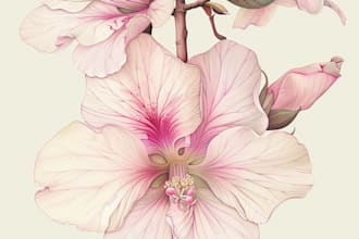make botanical illustration of flowers, plants, and fruits