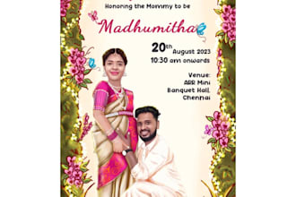 design your custom baby shower invitation card and video with caricature