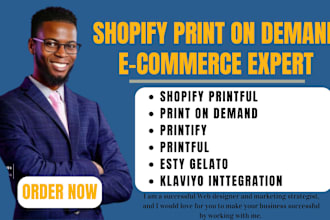 setup shopify print on demand shopify dropshipping store, esty pod with printify