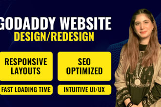 develop design redesign create complete godaddy website and domain hosting