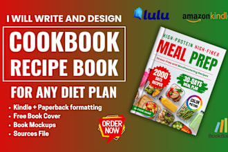 design recipes for cookbook, recipe book ebook for amazon KDP