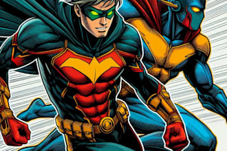 draw you a dc or marvel style comic book superhero character
