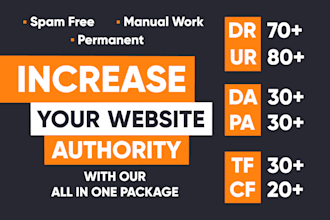 increase da pa dr ur tf cf of your websites by high seo backlinks