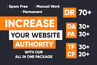 increase da pa dr ur tf cf of your websites by high seo backlinks