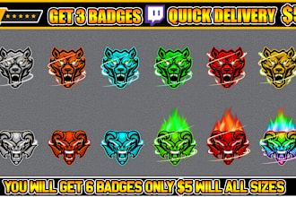 create high quality and cute custom sub badges, emotes