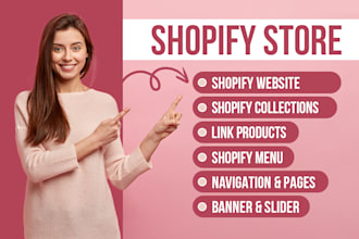 setup shopify store collections, navigations, mega menu and link products