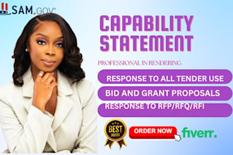 design a professional federal government capability statement and contract