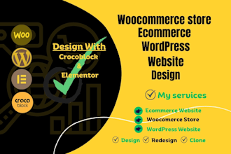 build your ecommerce website or wordpress website with crocoblock and elementor