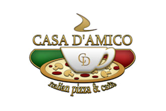 design enhance existing pizza and caffee logo