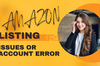 fix amazon listing issue or account error
