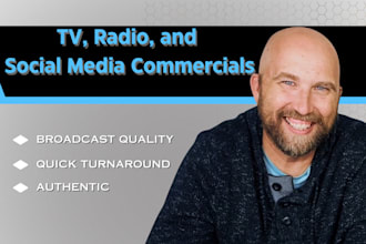 record a professional voiceover for radio, TV, youtube, social media commercial