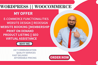 redesign wordpress woocommerce ecommerce online website setup booking appoinment