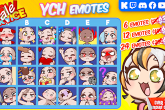 make emotes of your character in any expression on the sheet sale