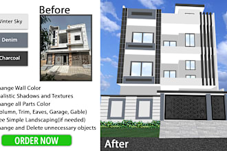 photoshop color material edit home exterior interior photo