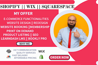 redesign squarespace printify printful shopify wix square online booking website