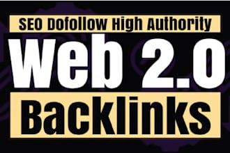 build web2 backlinks da 50 to 90 plus