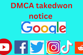 send dmca takedown notice google, tiktok, reddit, twitter, shopify and talegram