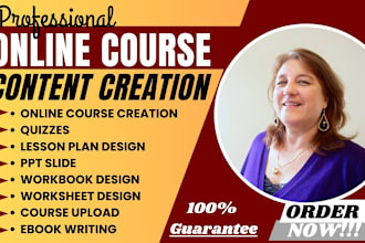 do online course content, course script, curriculum, lesson plan, ppt slides