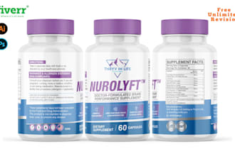design premium supplement packaging and label design