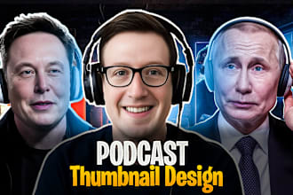 design creative eye catchy podcast and custom youtube thumbnails