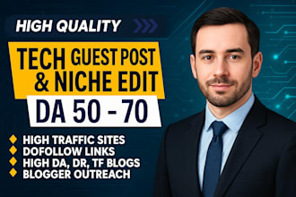 do tech, saas, ai, gadgets guest post and link insertion on high da tech blog