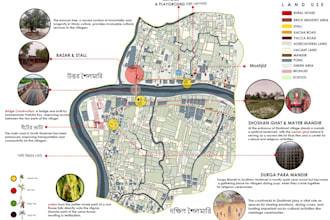 do  site analysis, creative architectural concept diagram, and poster