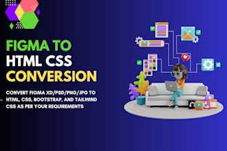 do figma to HTML CSS conversion using bootstrap or tailwind