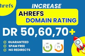 increase ahrefs domain rating dr 70 plus using high authority SEO backlinks