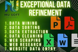 do data clean, web research, scrub, contact list, preprocess