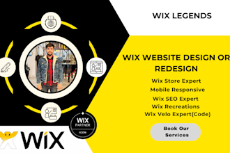 wix website redesign, design, wix ecommerce store,wix velo code, wix seo