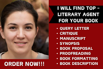 find literary agent, write query letter, summary for your book and children book