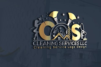 design professional cleaning service logo with flyer clean house