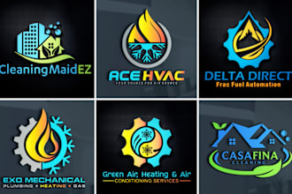 design cleaning plumbing heating logo for your business
