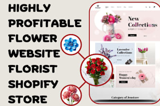 design hot selling flower website, florist website flower dropshipping store