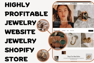 design 7 figure jewelry shopify website, jewelry product design jewelry store