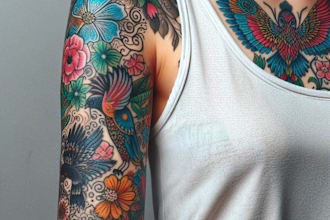 do realism tattoo, tribal tattoo and custom tattoo sleeve