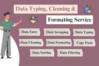 do professional data entry, cleaning and formatting services
