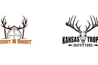 creative design a fishing and hunting logo