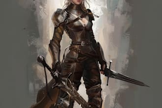 create dark fantasy and horror character design in my style
