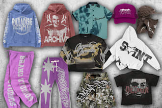 make custom streetwear design for your clothing brand tshirts hoodie
