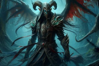 draw a fantasy horror character art and dark art character
